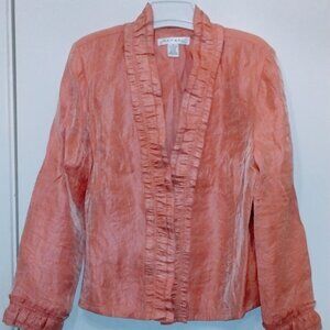 Rafael Ruffle Front Shimmering Blazer. Size 14. NWT